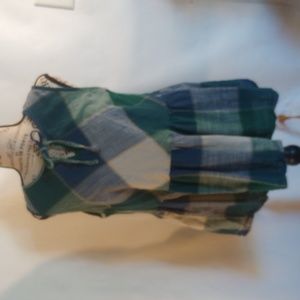 Suzanne Betro Weekend Women's Plaid Keyhole Neck Top Size Large